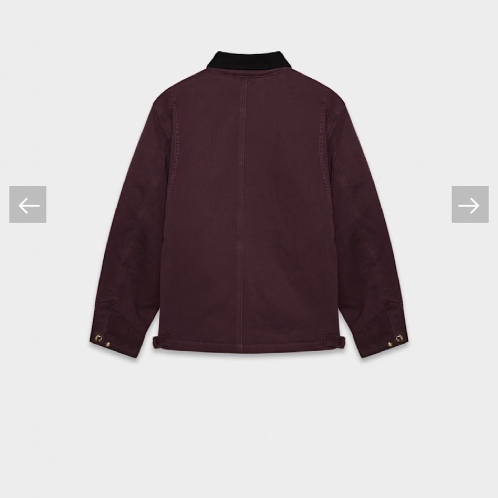 Aritzia Burgundy Utility Jacket with Black Collar Barnett - Picture 12 of 15